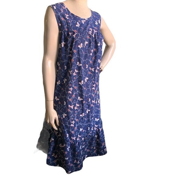 Anthony Richards Butterfly Star Sleeveless Muumuu House Dress Sz L #207J - Picture 1 of 7